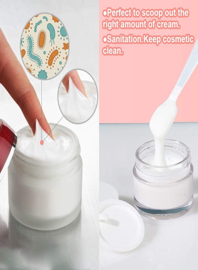 SumDirect Mini Spatulas 100 Pcs Face Spatula Cosmetic Spatula Frosted Clear Disposable Plastic Makeup Spatulas Mini - Image 4